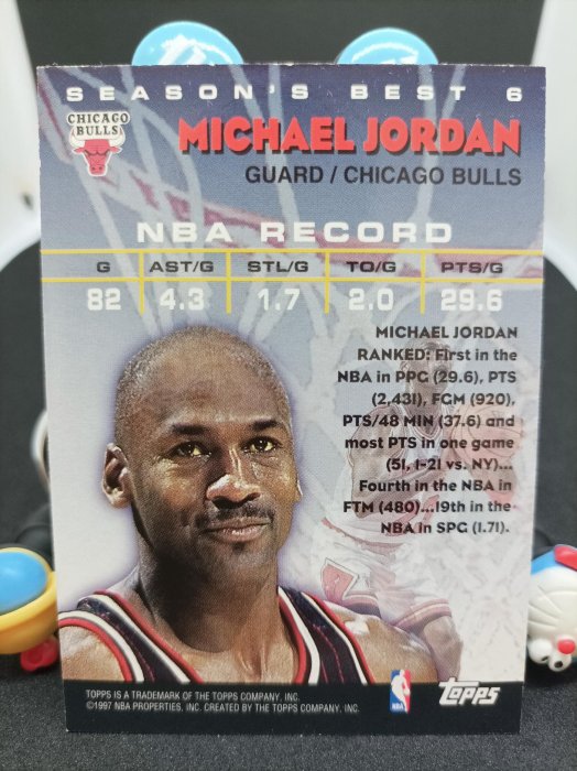 Michael Jordan 1997-98 Topps Season's Best Shooting Stars #6