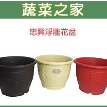 【蔬菜之家滿額免運005-D105】忠興1尺2浮雕花盆米白色、磚紅色、棕色共3色※此商品運費適用宅配※