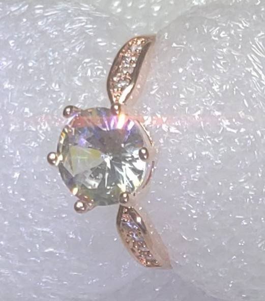 莫桑石擬真鑽石戒子鑲鑽女款式四S925銀鍍玫瑰金開口戒(1.5克拉款)