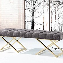 【設計私生活】阿拉蕾5尺床尾椅、玄關椅-麻深灰布(免運費)A系列174A