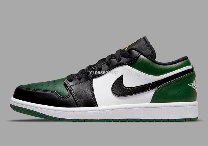 代購】Nike Air Jordan 1 Low Green Toe 黑綠腳趾休閒百搭籃球鞋553558