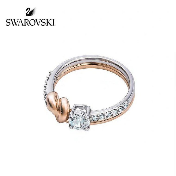 專櫃正品 台灣出貨Swarovski 施華洛世奇LIFELONG HRT 摯愛璀璨 女戒指 浪漫繩結戒指 戒環 送女友