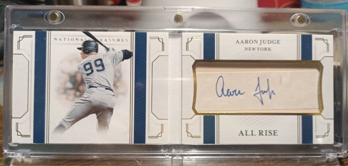 (記得小舖)紐約洋基 Aaron Judge法官 2019 Panini National Treasures 親筆簽名書卡RPA 限量25張 台灣現貨如圖