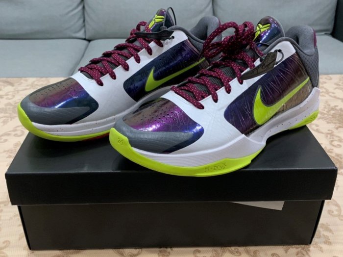 NIKE ZOOM KOBE 5 Protro Chaos V ZK5科比白綠紫小丑湖人明星賽籃球鞋CD4991-100