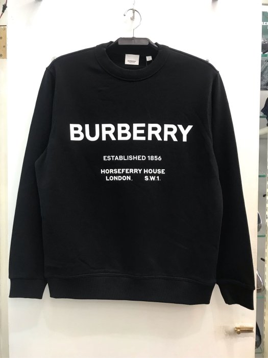 Burberry London 黑色Logo 長袖大學踢全新正品男裝歐洲精品| Yahoo奇摩拍賣