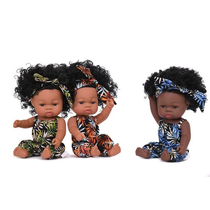 【熱賣精選】加工定制可愛非洲娃娃黑色搪膠娃娃培訓娃娃可洗澡