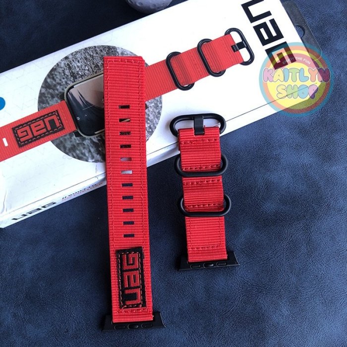 UAG 錶帶  適用 Apple Watch s7 錶帶 UAG 錶帶 尼龍錶帶三扣 適用蘋果手錶 38mm 42mm 41mm 45mm