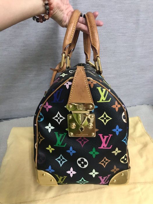 ❤️限定買家下標 LV M92642 Speedy 30 村上隆 黑彩 黑三彩絕版 波斯頓包 波士頓包 手提包