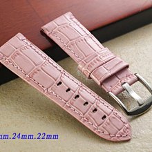 【時間探索】 Panerai 沛納海 代用 進口高級短款錶帶  ( 26mm.24mm.22mm / 粉紅色亮面 ) sho