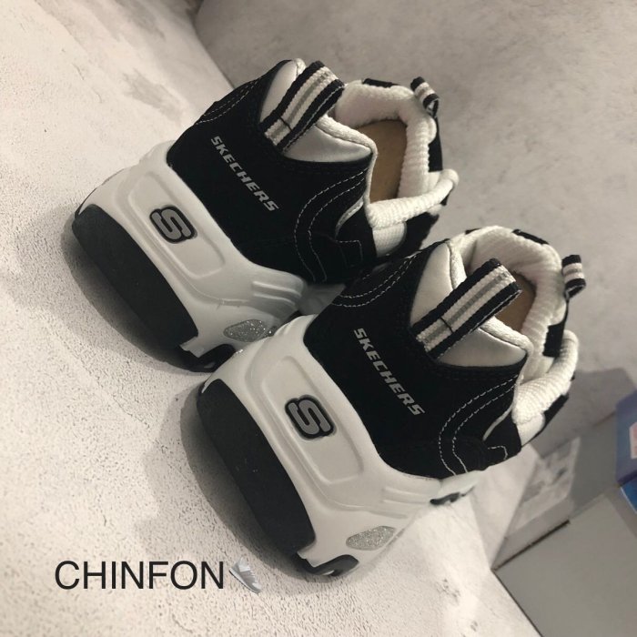 慶豐體育? skechers D'LITES X Charli XCX 復古鞋 休閒鞋 黑白 鑽 熊貓 ?