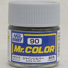 【eYe模型】MR.HOBBY GUNZE 郡氏 GSI 油性漆 C-90 金屬亮銀 光澤 基本色 鋼彈模型漆 10ml