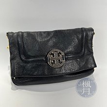 【一元起標 04/16】TORY BURCH 黑金 反摺肩背包 精品包 皮件 精品 時尚 配件