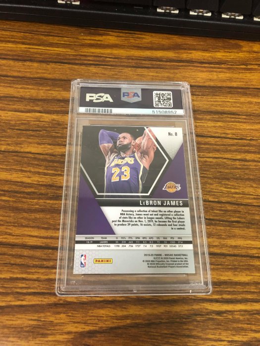 2019-20 Mosaic Lebron James #8 PSA 10 GEM MINT Lakers