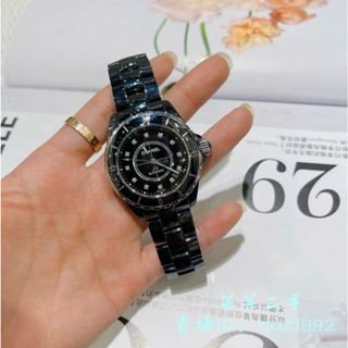 Diana二手 CHANEL 香奈兒 J12 自動上鍊 陶瓷鏈帶款 白色黑色 38mm 男女同款 機械錶腕錶 H5699