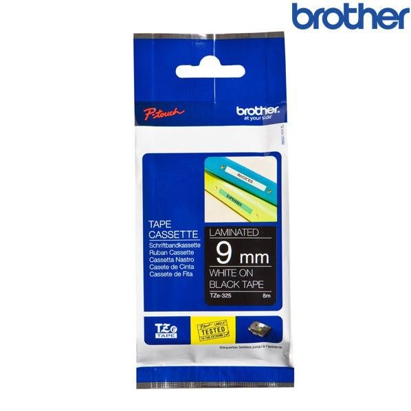 【含稅】Brother兄弟 TZe-325 黑底白字 標籤帶 標準黏性護貝系列 (寬度9mm) 標籤貼紙 色帶