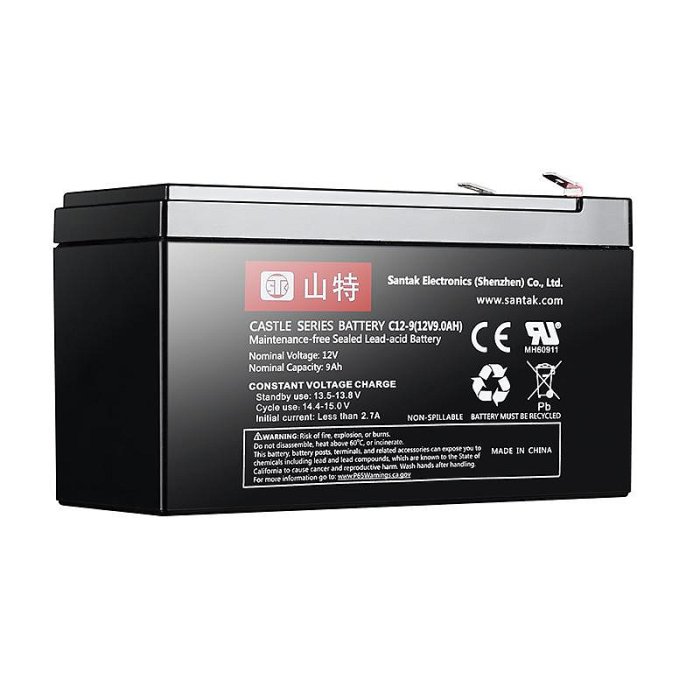 山特UPS蓄電池12V9AH鉛酸電瓶C12-9更換C1K C2K C3KUPS不間斷電源