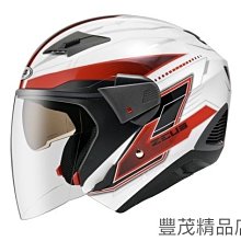 【超取免運】ZEUS 瑞獅 ZS-611E 611 611E TT18 - 3/4罩 半罩 內建墨片 安全帽-白/紅