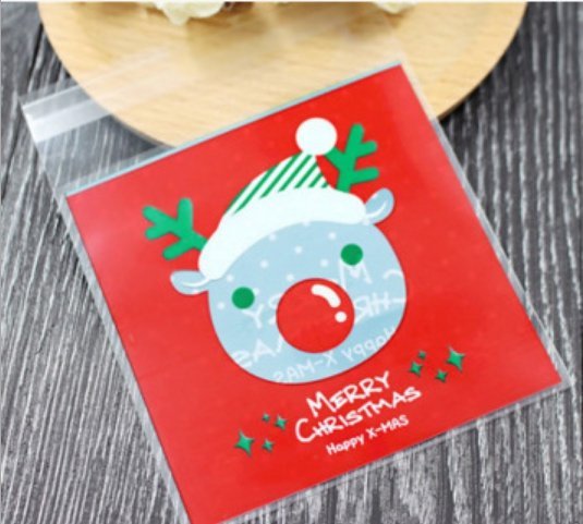 【聖誕OPP自黏袋包裝袋(4款中可挑1款)x同1款基本10枚】--棉花糖 西點糖果餅乾 飾品包裝 禮物包裝.烘焙點心包裝