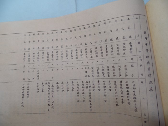 新竹,北埔國中,民國45年,(第二屆)畢業記念冊一本**稀少品