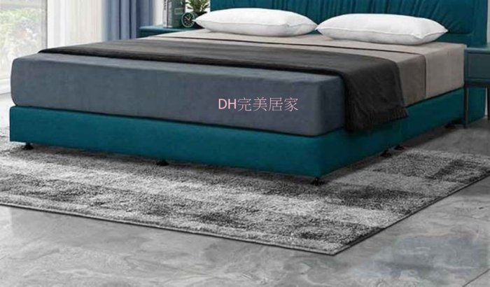 【DH】商品貨號VC153-3商品名稱《里歐》青藍色皮5尺床底(圖一)備有6尺可選.台灣製.可訂做.主要地區免運費