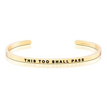 MANTRABAND 美國悄悄話手環 This Too Shall Pass 順其自然 金色手環