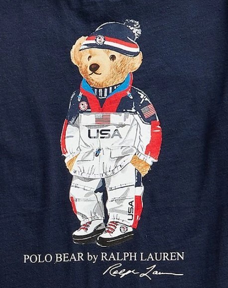 Polo Ralph Lauren polo bear 限量美國國旗奧運熊 長T 青年款 美國姐妹屋