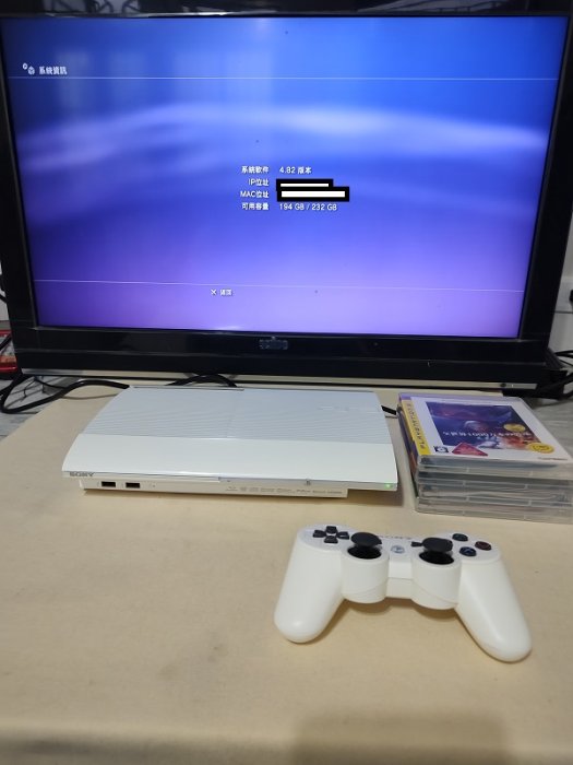 PS3 CECH-4000B 白色薄機版本4.82 附原廠遊戲片含盒及手冊-美品| Yahoo