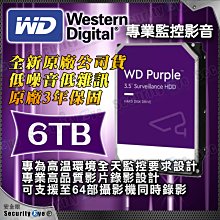 安全眼 全新 原廠公司貨 6TB 3.5吋 WD 威騰 監視 監控 影音 紫標 硬碟 SATA 5400rpm 錄影