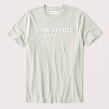 Maple麋鹿小舖 Abercrombie&Fitch ＊ AF 淺綠色電繡字母短T ＊ ( 現貨S/M號 )