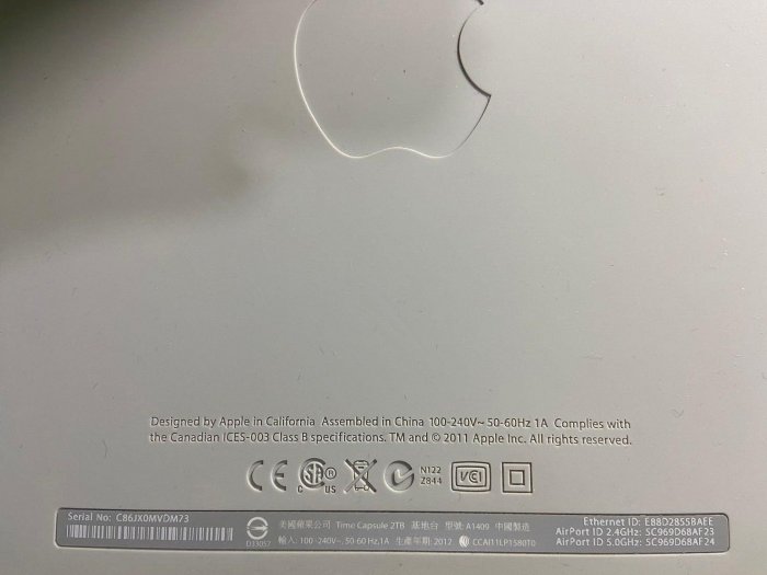 Apple Airport Time Capsule 2TB 蘋果第四代時空膠囊A1409