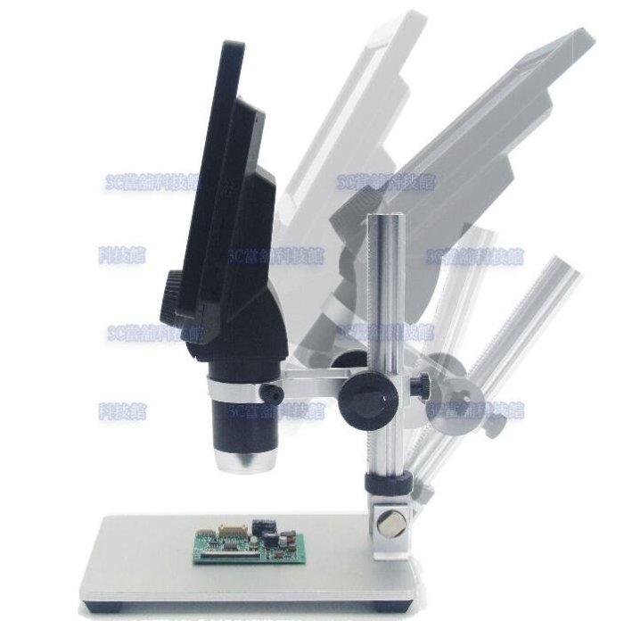 含稅 高清1200萬像素 7寸LCD螢幕工業用顯微鏡 數位顯示顯微鏡1-1200X電子顯微鏡 手機維修顯微鏡#SW162