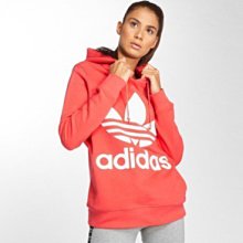 【Dr.Shoes 】Adidas Trefoil Hoodie 女裝 桃紅 白Logo 棉質 連帽T恤 DH3136