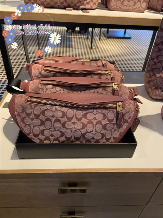 Aimi精品代購 Coach CG994 蔻馳新款Chambray香布雷帆布男士胸包 腰包 附購證 商品吊牌標籤