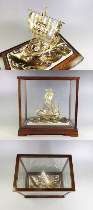 日本純銀製七福神寶船武比古作| Yahoo奇摩拍賣
