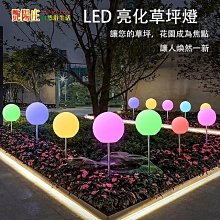 【艷陽庄】LED圓球落地立燈床頭燈戶外防水七彩發光草坪燈四節高度