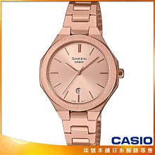 【柒號本舖】CASIO 卡西歐 SHEEN 時尚鋼帶錶-金色 / SHE-4563PG-4A (台灣公司貨)