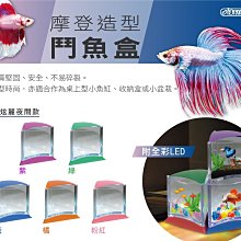 微笑的魚水族☆ISTA-伊士達【摩登造型鬥魚盒．藍色(含LED燈)】新潮、精緻、造型、可層疊I-118