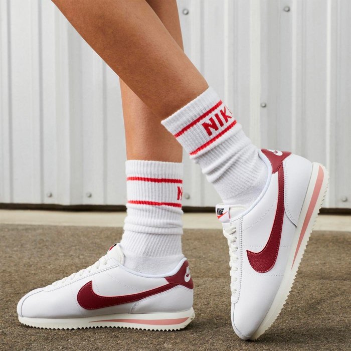 Nike Cortez 女 白紅 休閒鞋 運動鞋 阿甘鞋 奶油中底 DN1791-103