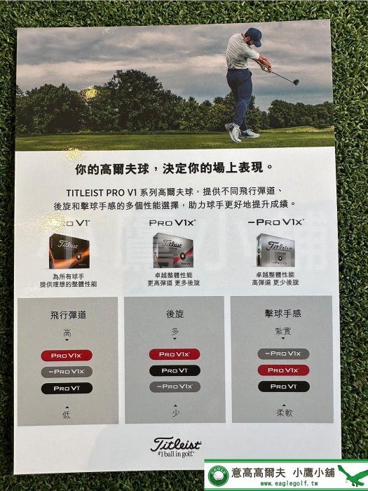 [小鷹小舖] Titleist Golf PRO V1x Left Dash -PRO V1x 高仕利 左線版高爾夫球 三層球 扎實手感 後旋低 '24 NEW