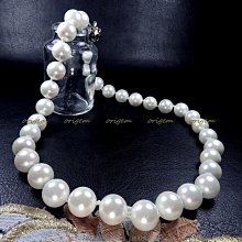 珍珠林~一珠一結12m/m珍珠項鍊~深海硨磲特製加彩貝珍珠#602+4