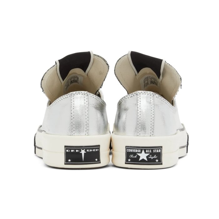 [全新真品代購-SALE!] Rick Owens DRKSHDW X CONVERSE TURBODRK 銀色 休閒鞋