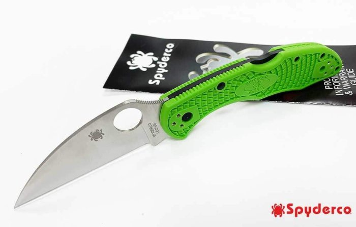 【angel 精品館 】Spyderco SALT 2綠柄LC200N鋼鳥喙平刃折刀C88FPWCGR2