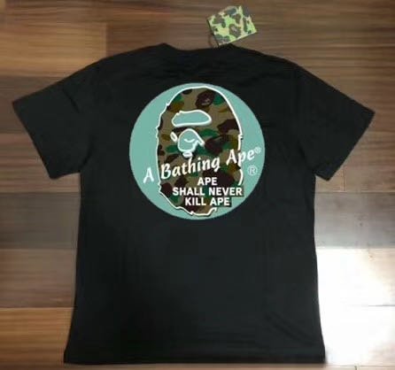 BAPE日本bathing ape 新款20SS迷彩猿人頭衫背圓型logo男女黑白色短袖T恤tee