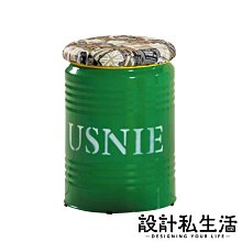 【設計私生活】尼恩炫彩工業風圓桶椅凳-綠(部份地區免運費)123V