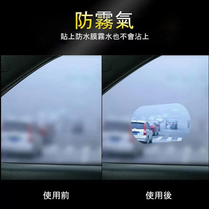 汽車後視鏡防雨膜 防霧膜 後視鏡貼 水貼膜 (側窗方形/2片入)  側窗方形 尺寸200*160mm 2片