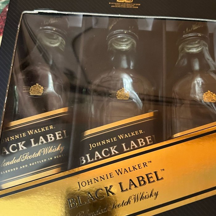 Johnnie Walker Black Label 約翰走路黑牌 威士忌空酒瓶/多用途玻璃空瓶/空洋酒瓶/酒瓶/水瓶（3入）