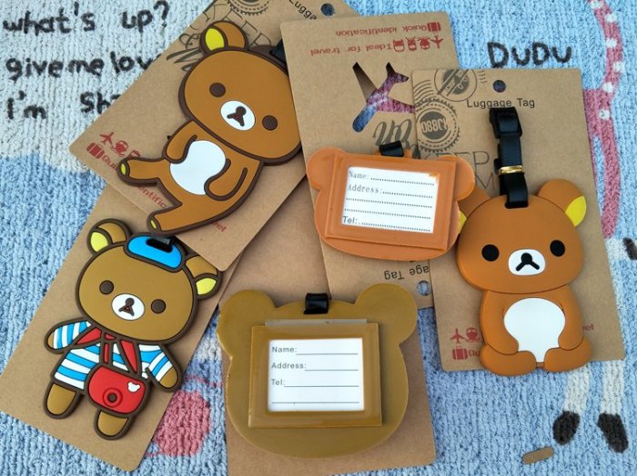 可愛輕鬆熊.拉拉熊軟膠立體行李牌掛飾旅行用品