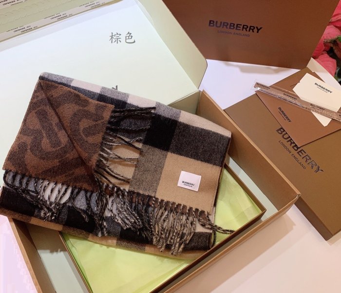 GoodStyle Burberry cashmere 雙面兩用格紋拼色 男女同款情侶圍巾披肩 優質選擇~