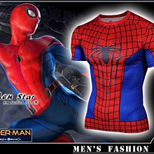 【Men Star】免運費 蜘蛛人 返校日 彈力運動衣 蜘蛛人 造型T桖 復仇者聯盟 造型上衣 造型短T 棉T 排汗衣