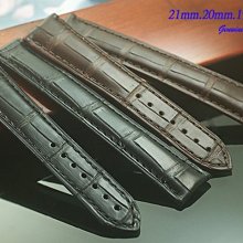 【時間探索】全新進口純正鱷魚皮-OMEGA代用高級錶帶 ( 20mm )+金色摺疊扣